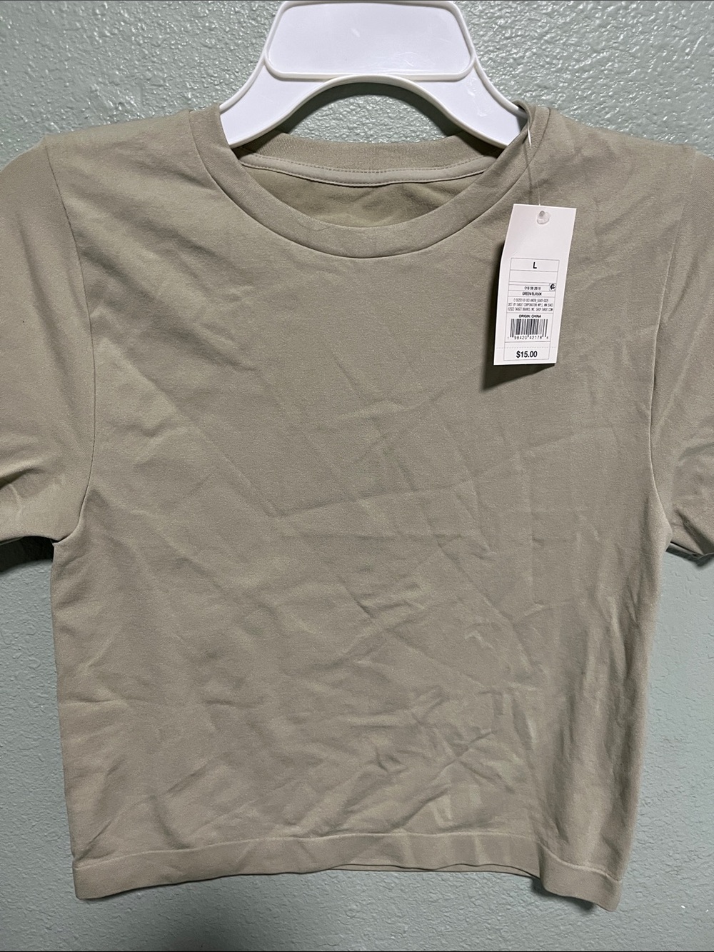 a new day Sage Green Crop Tee - Short Sleeve Crewneck